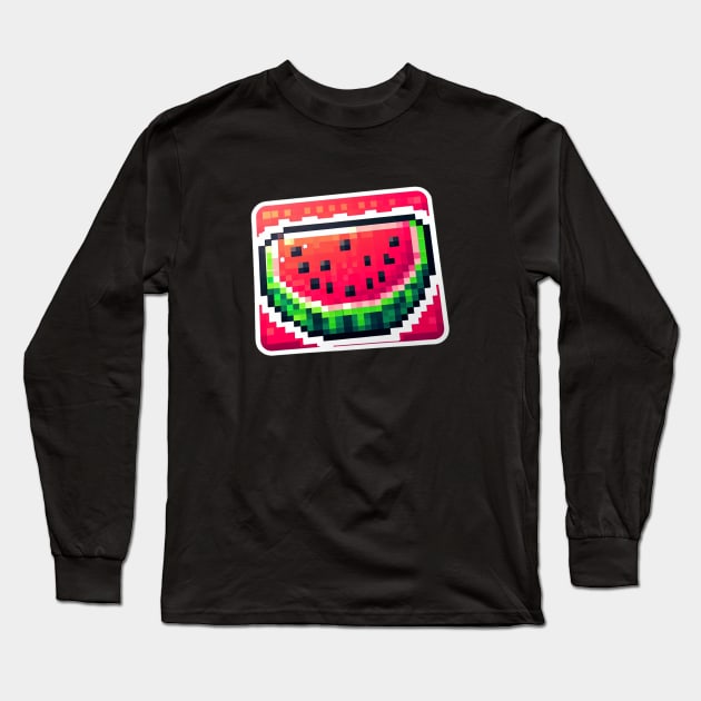 Watermelon Harvest Field Product Fruit Sweet Vintage Since Retro Long Sleeve T-Shirt by Flowering Away